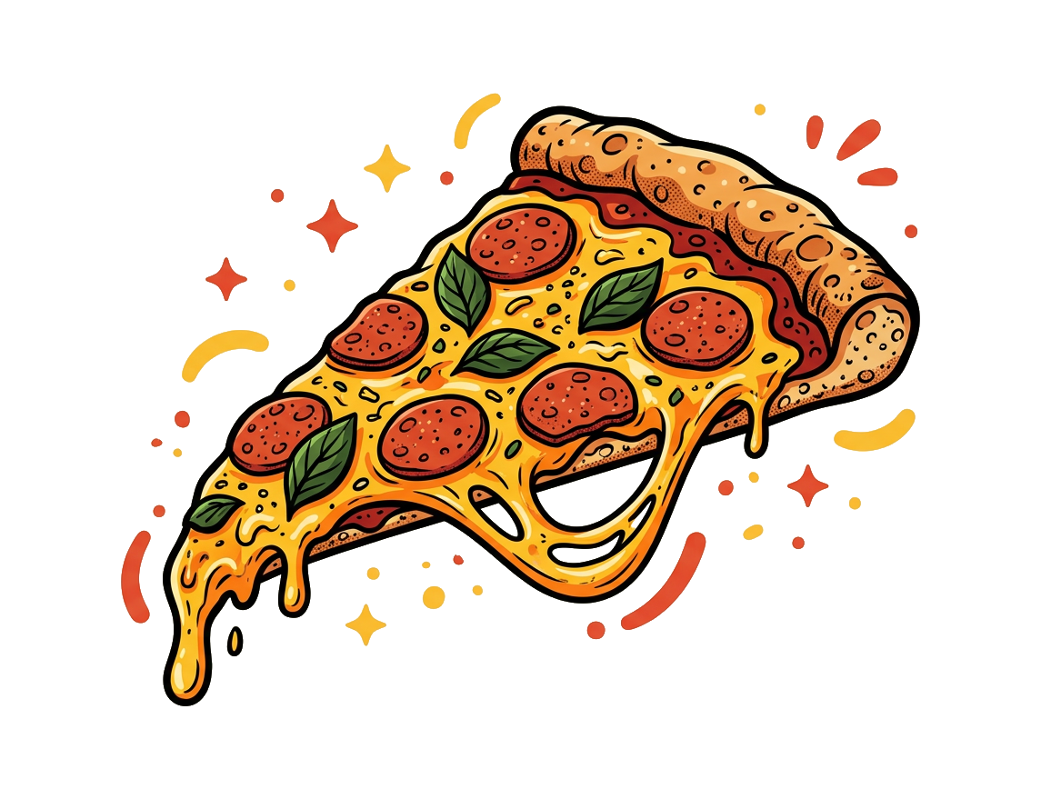 Fresh pizza slice